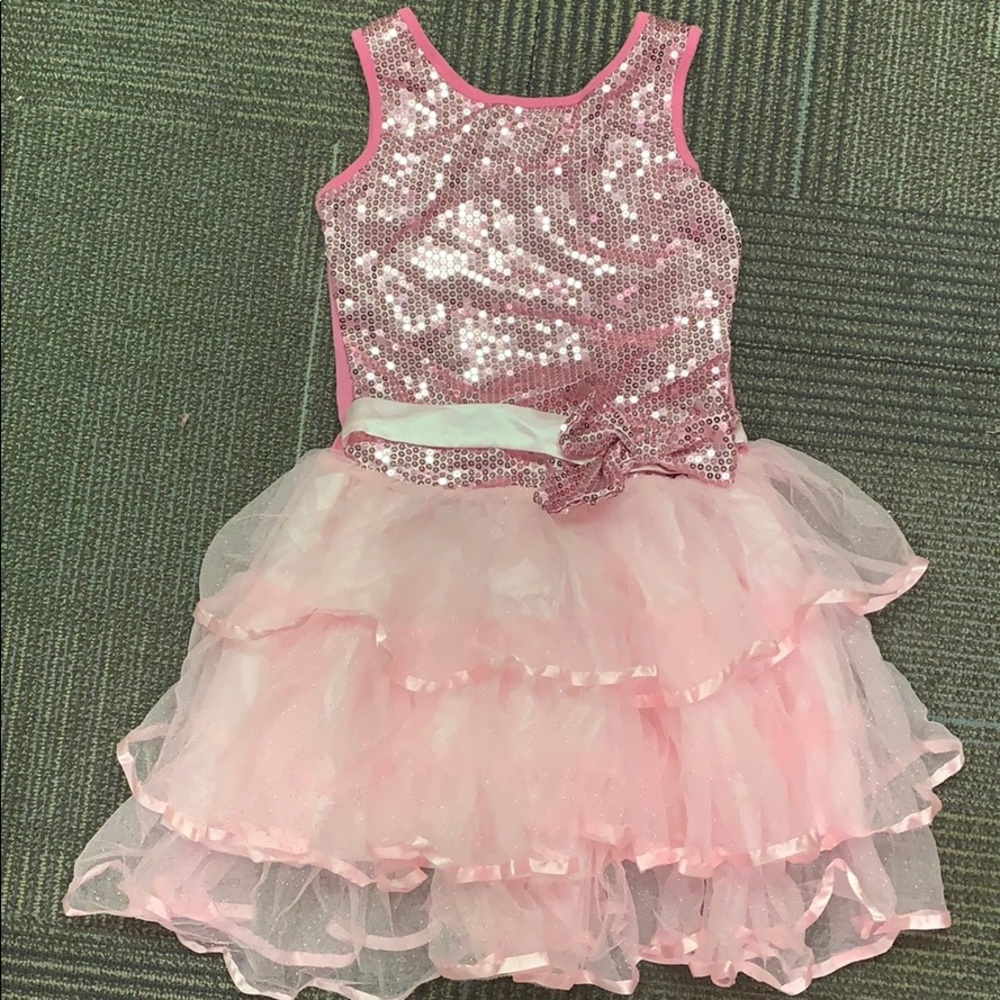 Girls Dance Costume | PINK SEQUIN TUTU DRESS